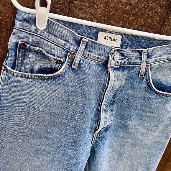 Agolde Riley High Rise Straight Crop Jeans Size 30 - Picture 6 of 14